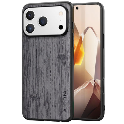 Case for iPhone 17 Pro Max Air Imitation Bamboo Pattern PU Leather Design Phone Case Protective Cover