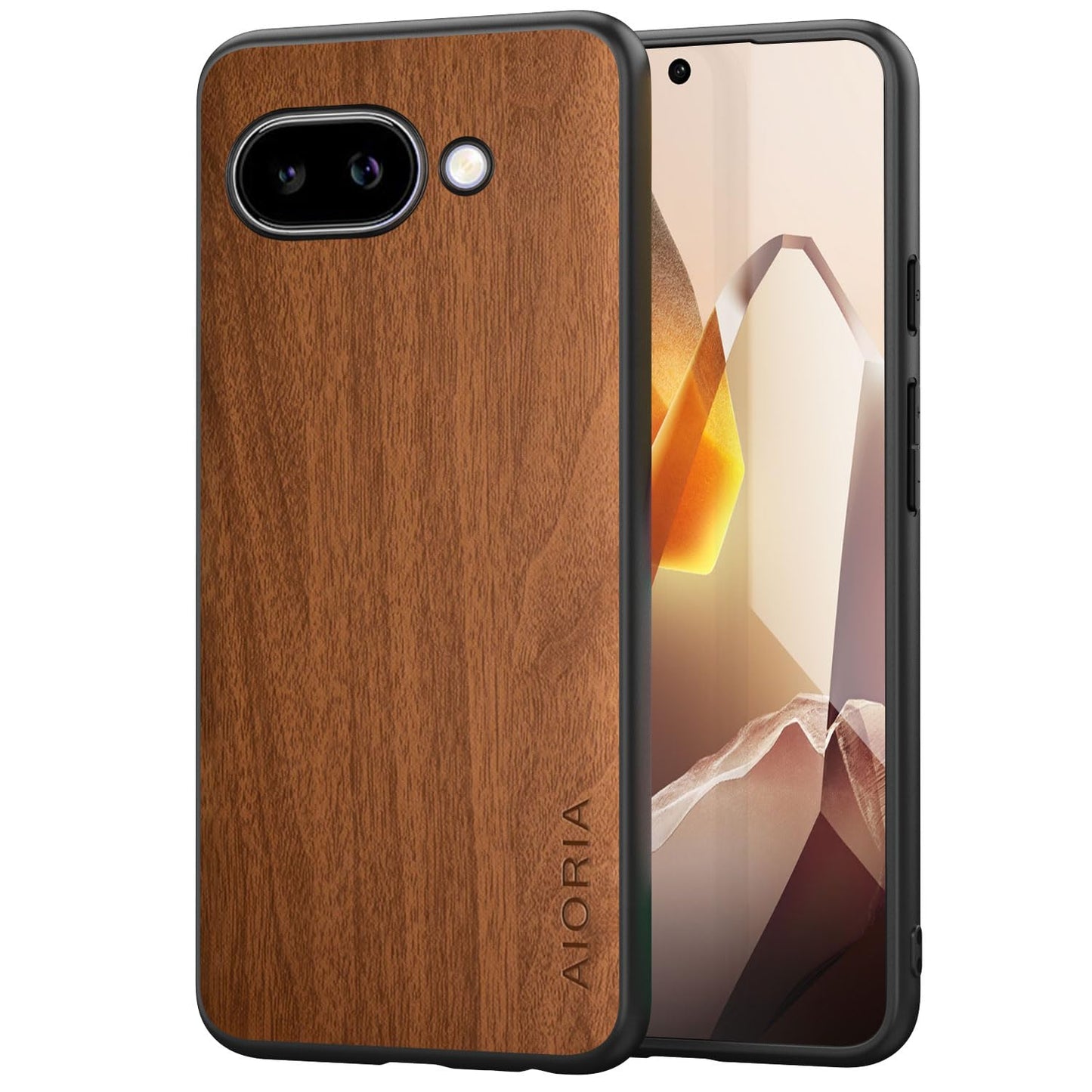 Case for Google Pixel 9 Pro XL 5G funda Bamboo Wood Pattern PU Leather Back Cover for Google 9 proxl case (Blue, Pixel 9 Pro XL)