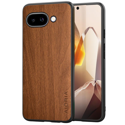 Case for Google Pixel 9 Pro XL 5G funda Bamboo Wood Pattern PU Leather Back Cover for Google 9 proxl case (Blue, Pixel 9 Pro XL)