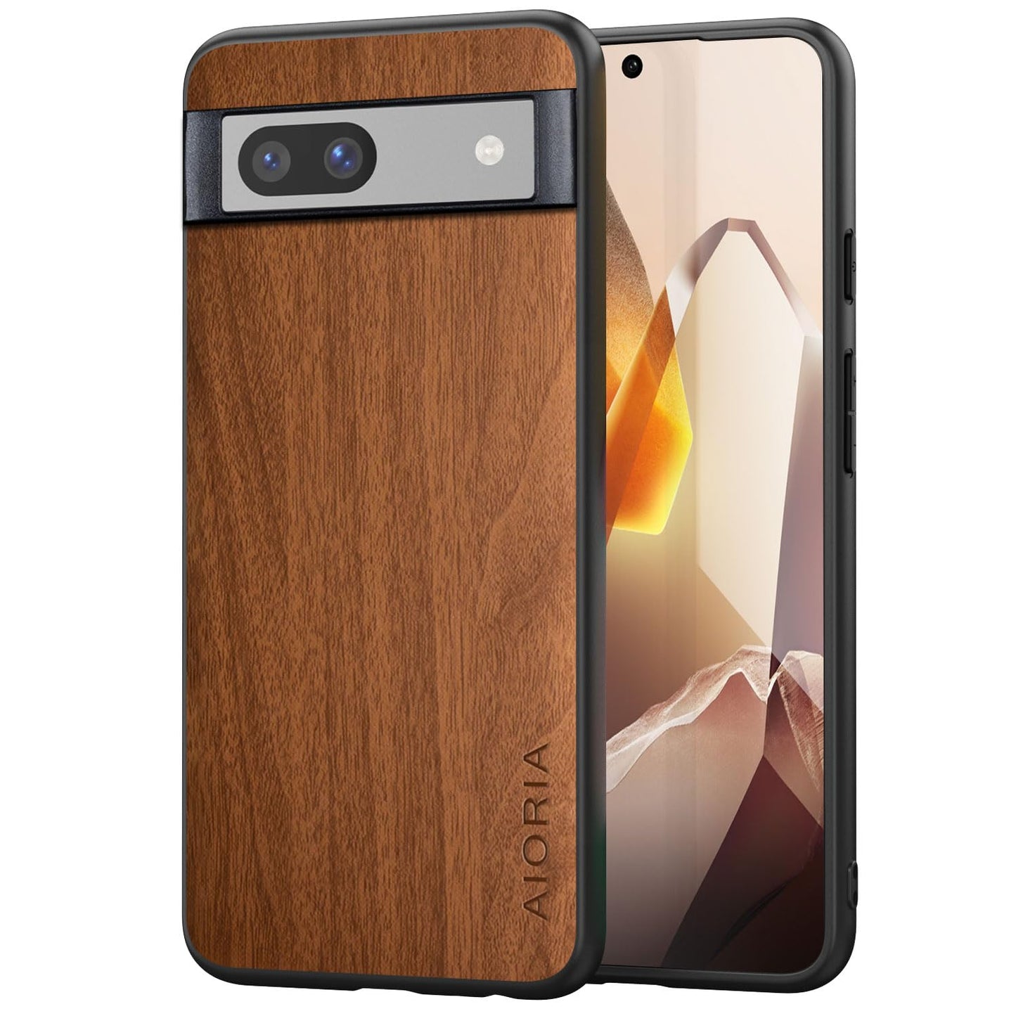 Case for Google Pixel 9 Pro XL 5G funda Bamboo Wood Pattern PU Leather Back Cover for Google 9 proxl case (Blue, Pixel 9 Pro XL)