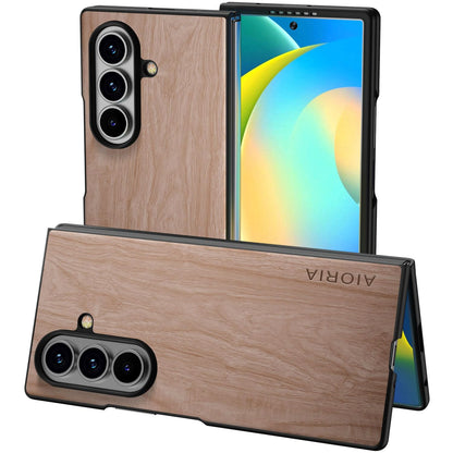 Case for Samsung Galaxy Z Fold 7 5G funda Bamboo Wood Pattern PU Leather Back Cover for Samsung Galaxy z fold7 zfold7 case (Blue, Galaxy Z Fold 7)