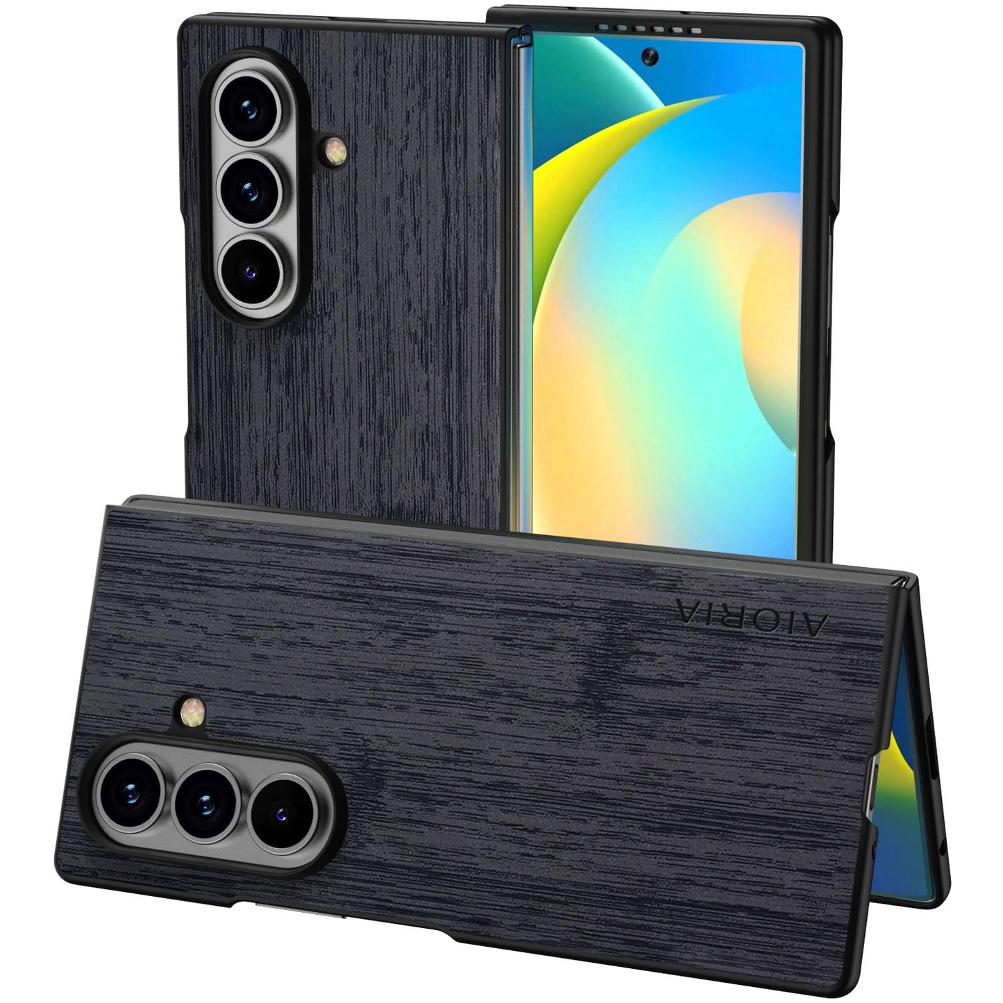 Case for Samsung Galaxy Z Fold 5 6 7 Imitation Bamboo Pattern PU Leather Phone Case Protective Cover