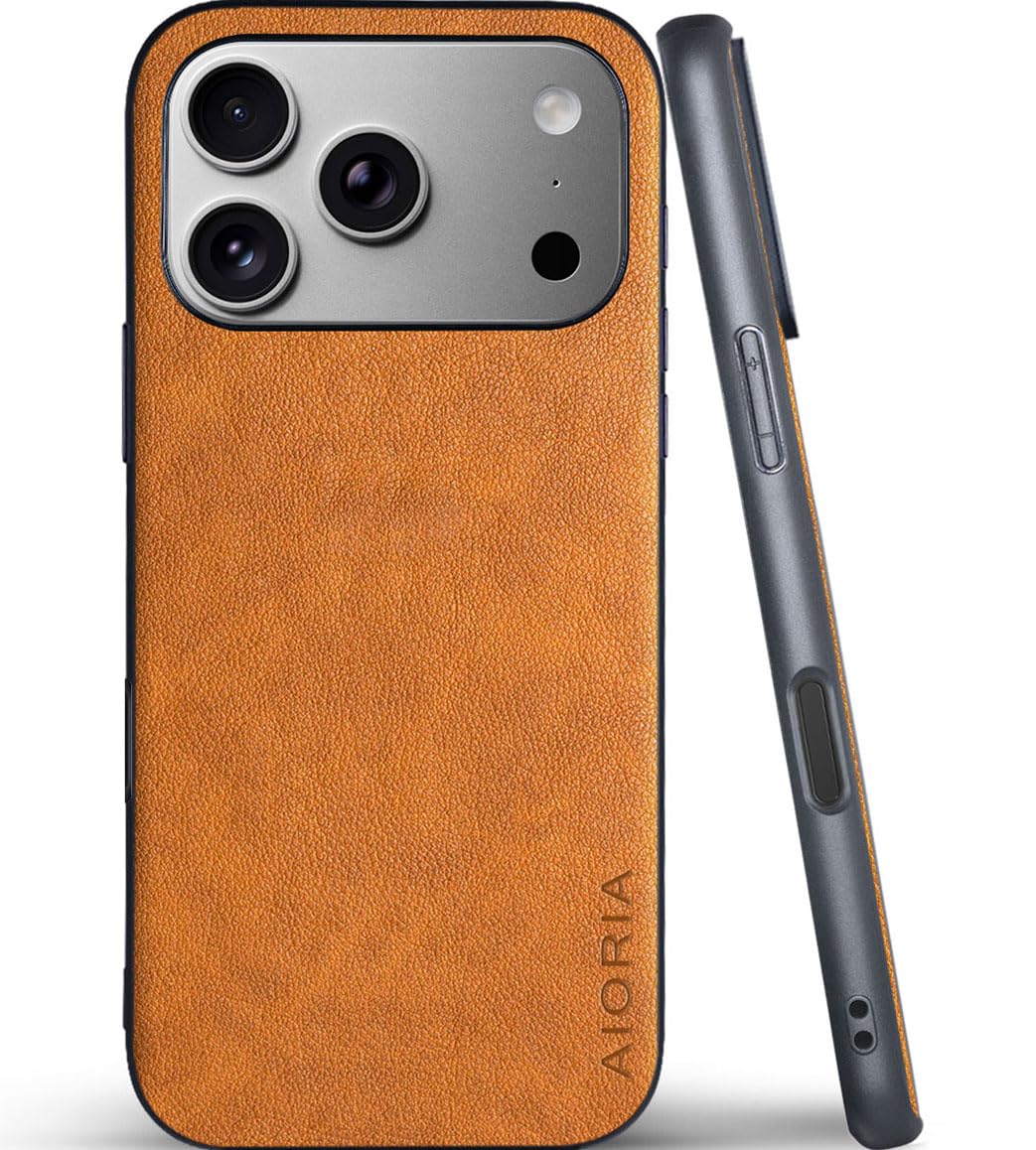AIORIA for iPhone 18 Pro Max Case Premium Leather Cover Retro Design Full Protective Case (Red, for iPhone 18 Pro Max)