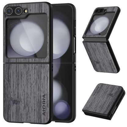 case for Samsung Galaxy Z Flip 5 6 7 Imitation Bamboo Pattern PU Leather Phone Case Protective Cover