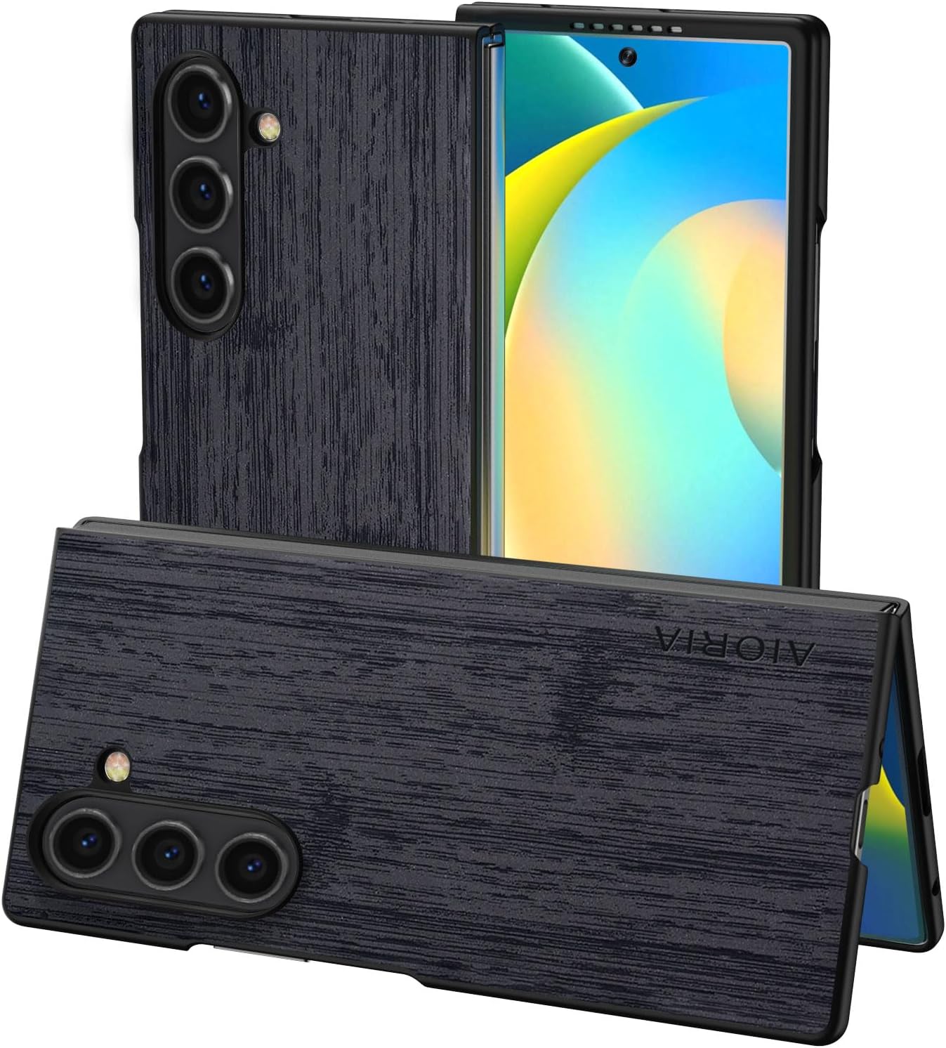 Case for Samsung Galaxy Z Fold 5 6 7 Imitation Bamboo Pattern PU Leather Phone Case Protective Cover