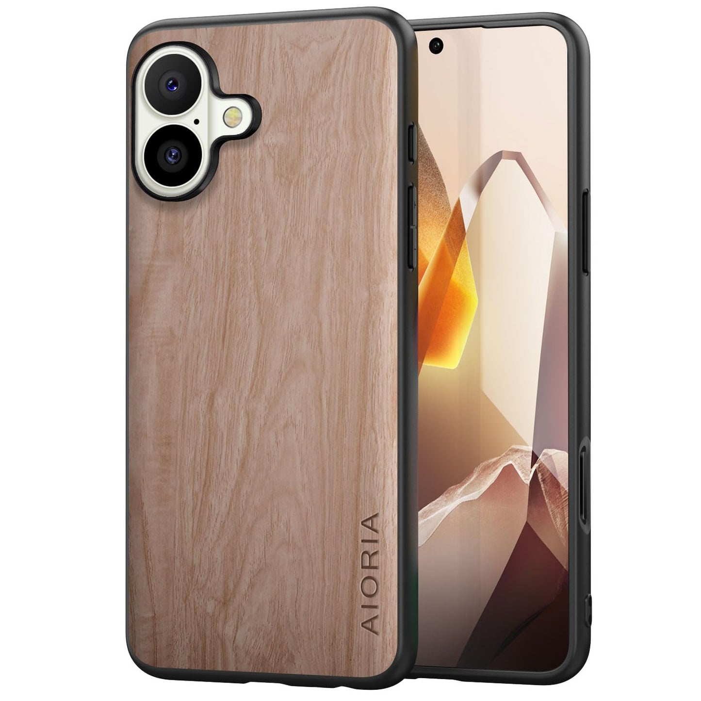 Case for iPhone 17 Pro 5G funda Bamboo Wood Pattern PU Leather Back Cover for iphone17 pro case (White, iPhone 17 Pro)