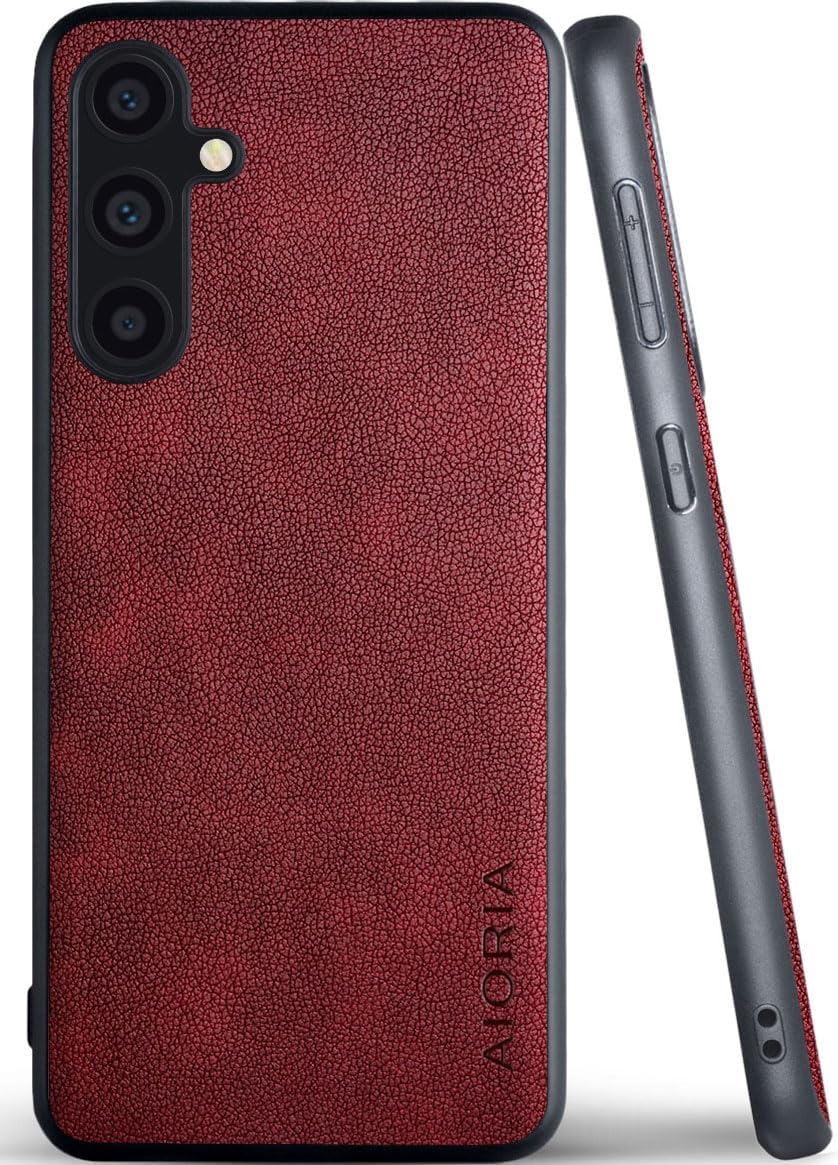 for Samsung Galaxy A Series Case A17 A56 A36 A26 A16 A55 A35 A25 A15 Premium Leather Cover Retro Design Full Protective Phone Case for Samsung Galaxy A26 5G (Red, A26)