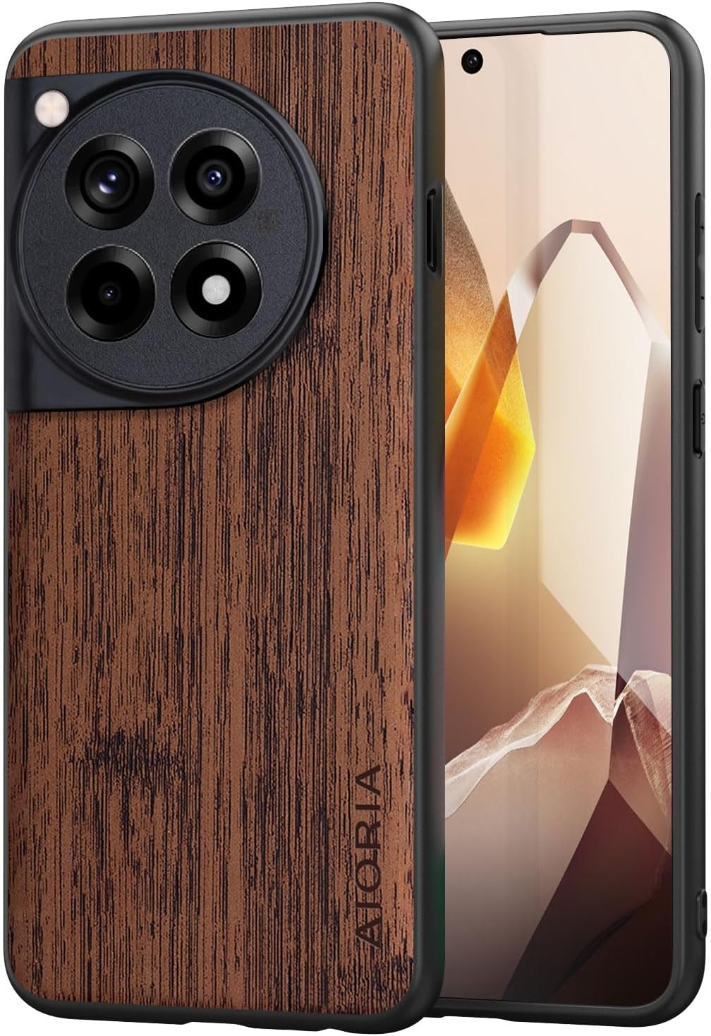 Case for Oneplus 12 12R Imitation Bamboo Pattern PU Leather Design Phone Case Protective Cover