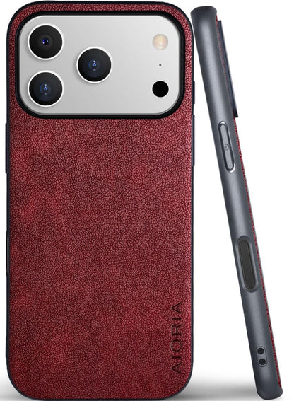 AIORIA for iPhone 18 Pro Max Case Premium Leather Cover Retro Design Full Protective Case (Red, for iPhone 18 Pro Max)