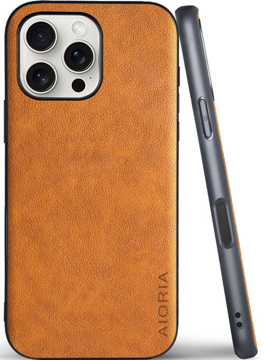 AIORIA for iPhone 18 Pro Max Case Premium Leather Cover Retro Design Full Protective Case (Red, for iPhone 18 Pro Max)