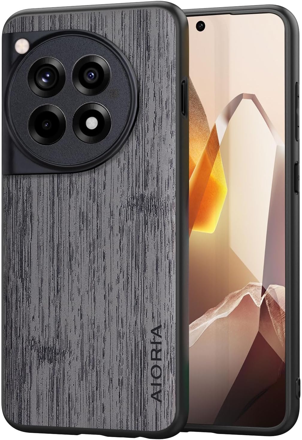 Case for Oneplus 12 12R Imitation Bamboo Pattern PU Leather Design Phone Case Protective Cover