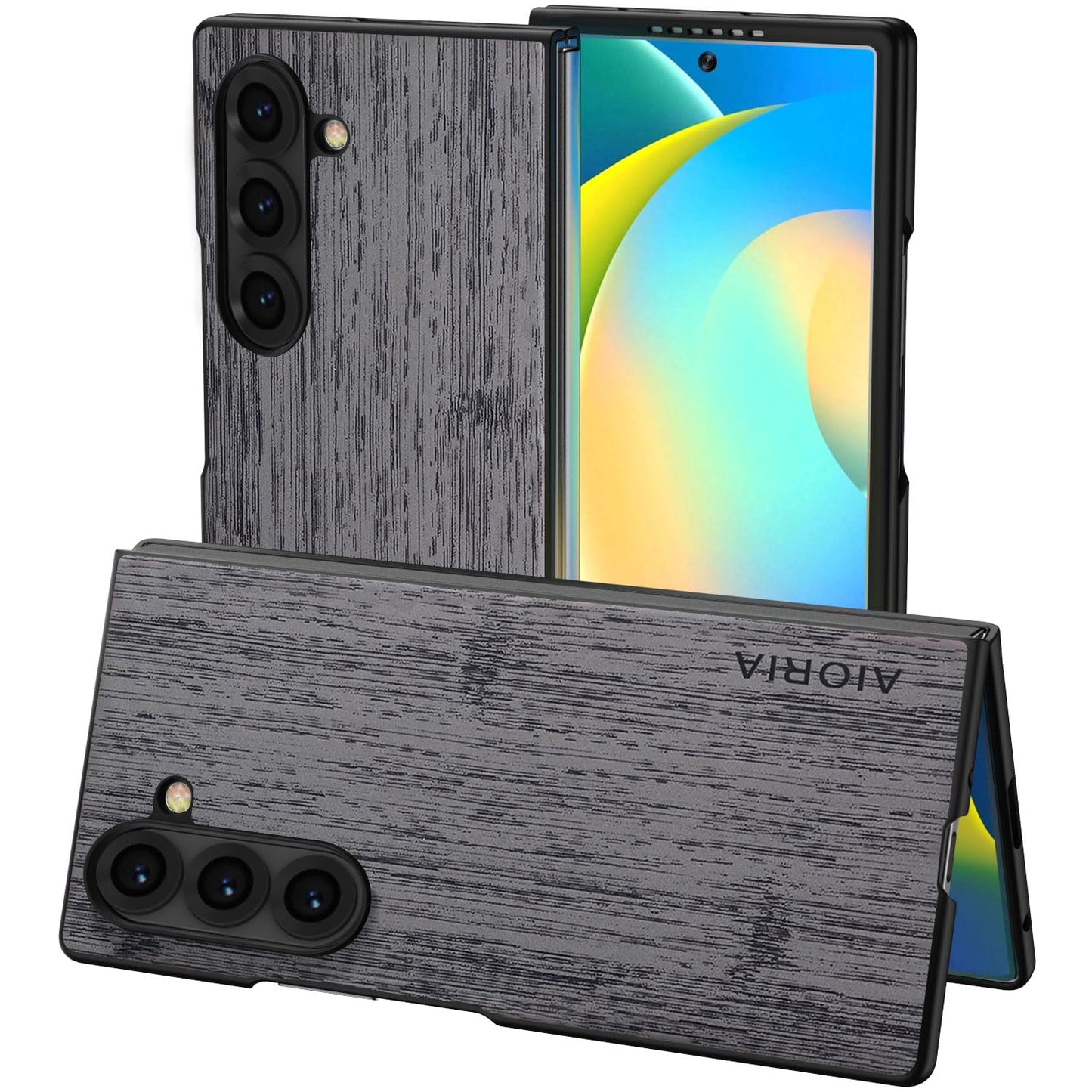 Case for Samsung Galaxy Z Fold 5 6 7 Imitation Bamboo Pattern PU Leather Phone Case Protective Cover