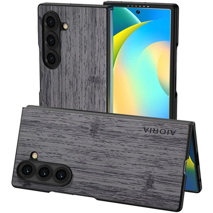 Case for Samsung Galaxy Z Fold 5 6 7 Imitation Bamboo Pattern PU Leather Phone Case Protective Cover