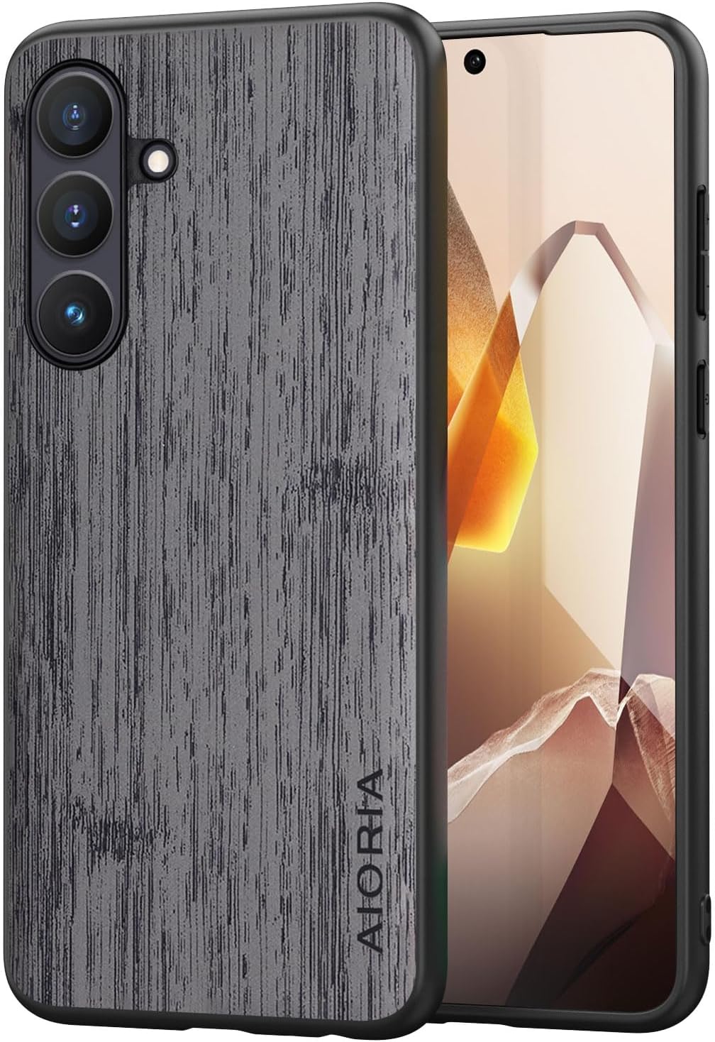 for Samsung Galaxy S25 FE Case Imitation Bamboo Pattern PU Leather Design Phone Protective Cover (Coffee, for Galaxy S25 FE)