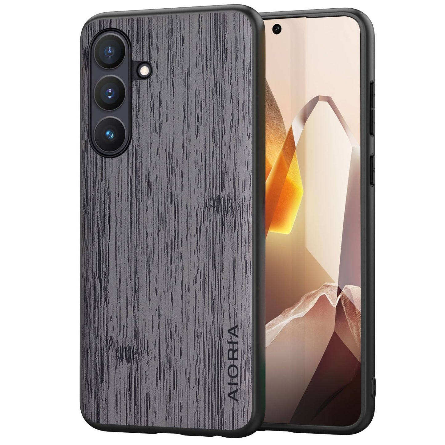 for Samsung Galaxy S25 FE Case Imitation Bamboo Pattern PU Leather Design Phone Protective Cover (Coffee, for Galaxy S25 FE)