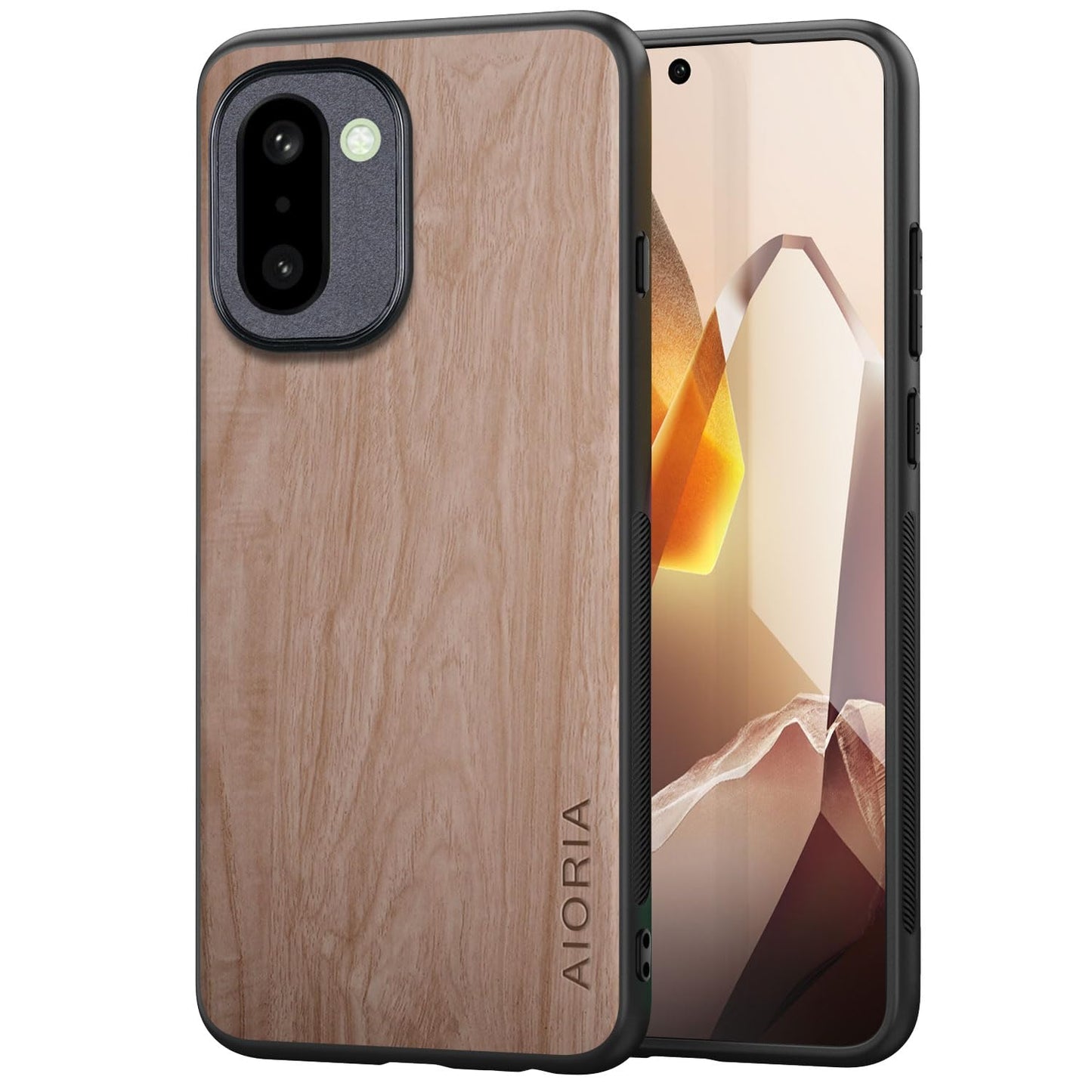 Case for OnePlus 13 5G funda Bamboo Wood Pattern PU Leather Back Cover for oneplus 13 case (Brown, OnePlus 13)