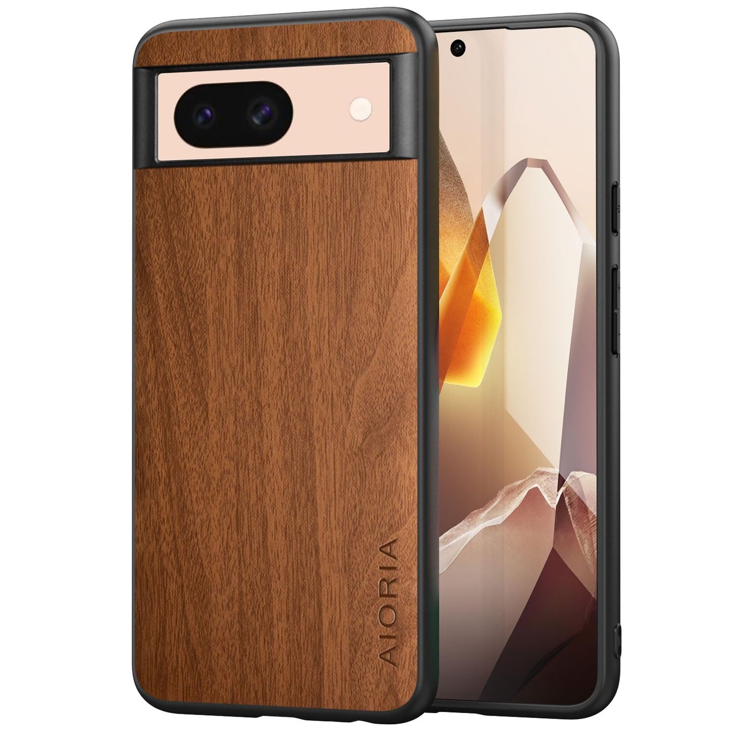 Case for Google Pixel 9 Pro XL 5G funda Bamboo Wood Pattern PU Leather Back Cover for Google 9 proxl case (Blue, Pixel 9 Pro XL)