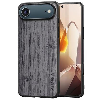 Case for iPhone 17 Pro Max Air Imitation Bamboo Pattern PU Leather Design Phone Case Protective Cover