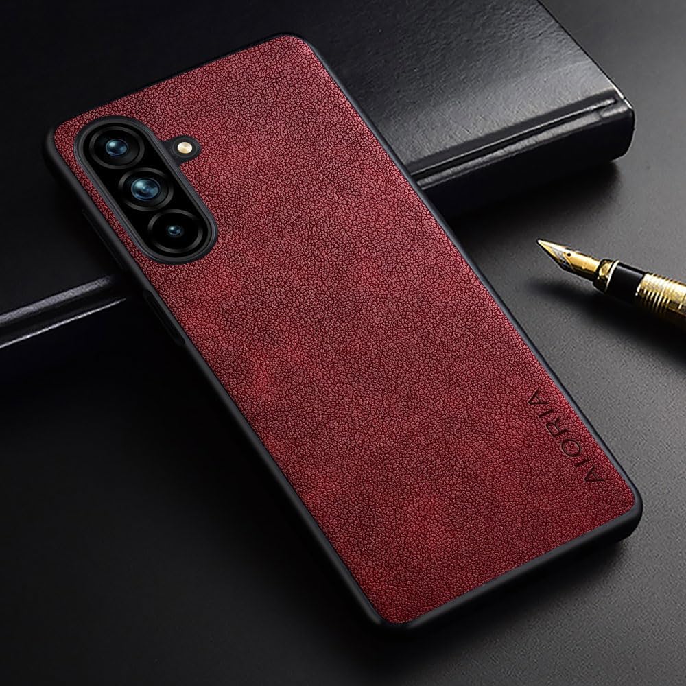 for Samsung Galaxy A Series Case A17 A56 A36 A26 A16 A55 A35 A25 A15 Premium Leather Cover Retro Design Full Protective Phone Case for Samsung Galaxy A26 5G (Red, A26)