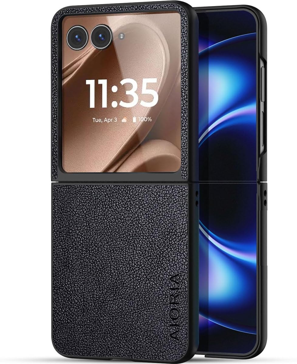 AIORIA for Motorola Razr Ultra 2026 Case Compatible Motorola Razr Ultra 2025 Case Premium Leather Cover Retro Design Full Protective Case (Coffee, for Razr Ultra 2026/2025)