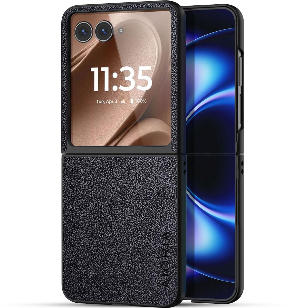 AIORIA for Motorola Razr Ultra 2026 Case Compatible Motorola Razr Ultra 2025 Case Premium Leather Cover Retro Design Full Protective Case (Coffee, for Razr Ultra 2026/2025)