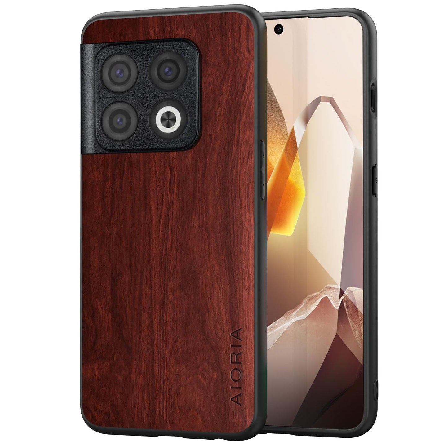 Case for OnePlus 13 5G funda Bamboo Wood Pattern PU Leather Back Cover for oneplus 13 case (Brown, OnePlus 13)