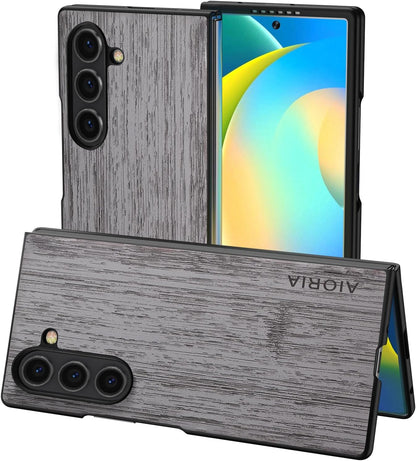 Case for Samsung Galaxy Z Fold 5 6 7 Imitation Bamboo Pattern PU Leather Phone Case Protective Cover