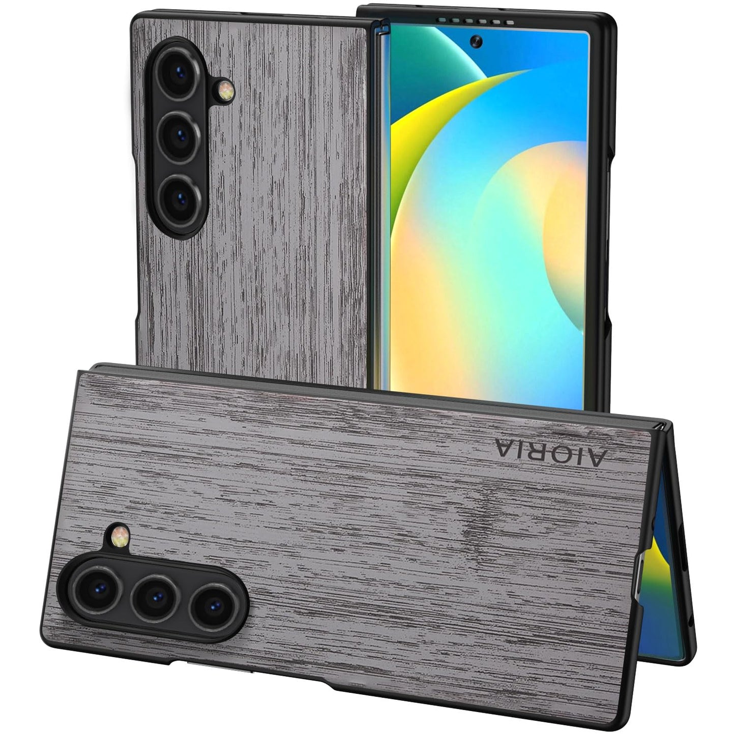 Case for Samsung Galaxy Z Fold 5 6 7 Imitation Bamboo Pattern PU Leather Phone Case Protective Cover