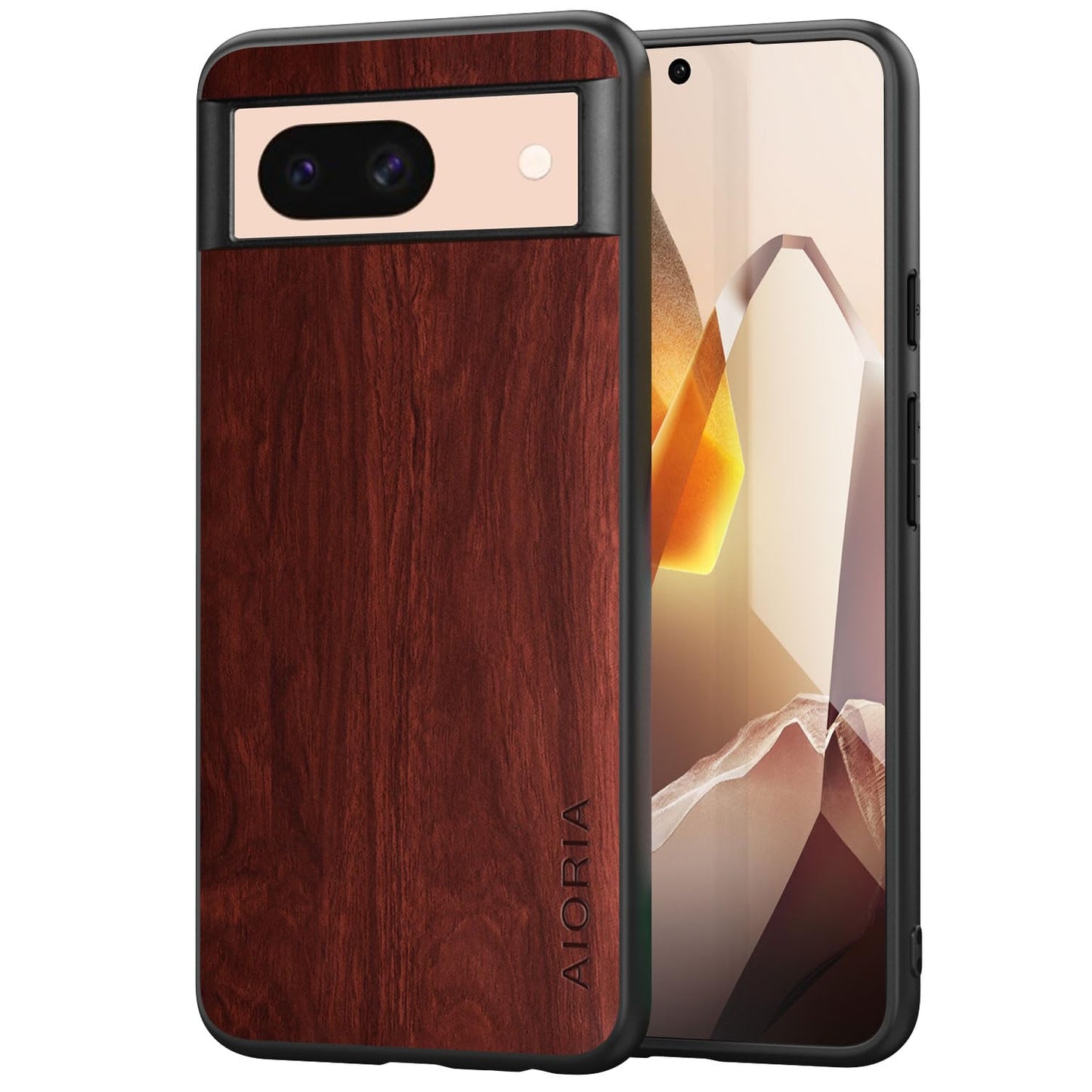 Case for Google Pixel 9 Pro XL 5G funda Bamboo Wood Pattern PU Leather Back Cover for Google 9 proxl case (Blue, Pixel 9 Pro XL)