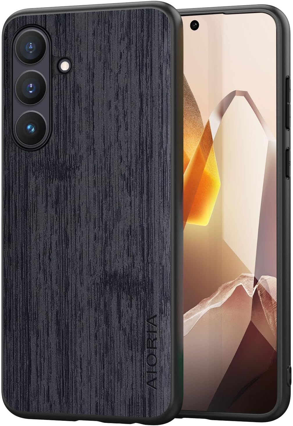 for Samsung Galaxy S25 FE Case Imitation Bamboo Pattern PU Leather Design Phone Protective Cover (Coffee, for Galaxy S25 FE)
