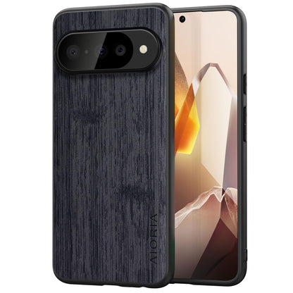 Case for Google Pixel 10 Pro XL Imitation Bamboo Pattern PU Leather Design Phone Case Protective Cover (Cyan, for Pixel 10 Pro XL)