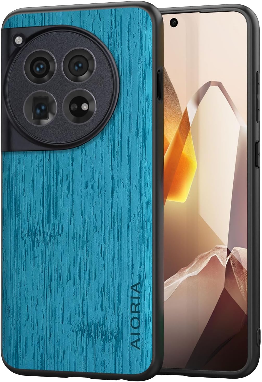 Case for Oneplus 12 12R Imitation Bamboo Pattern PU Leather Design Phone Case Protective Cover
