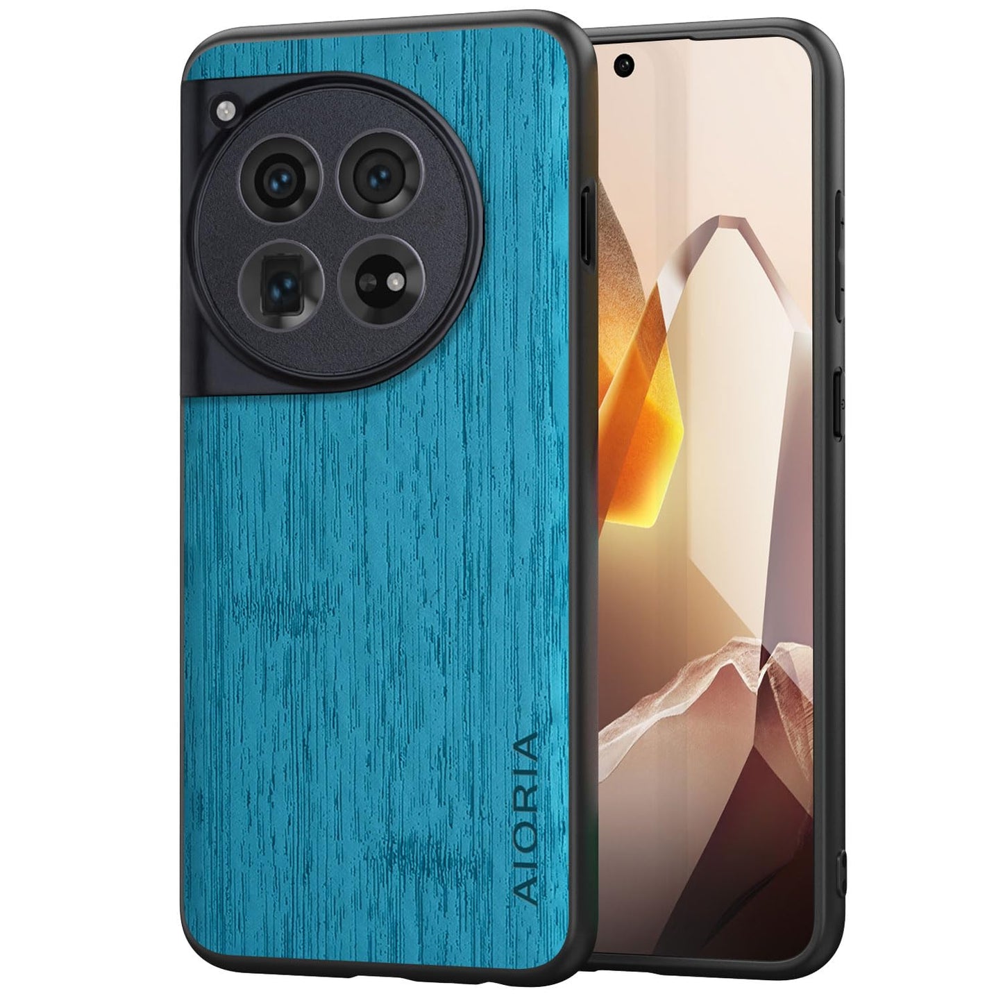 Case for Oneplus 12 12R Imitation Bamboo Pattern PU Leather Design Phone Case Protective Cover