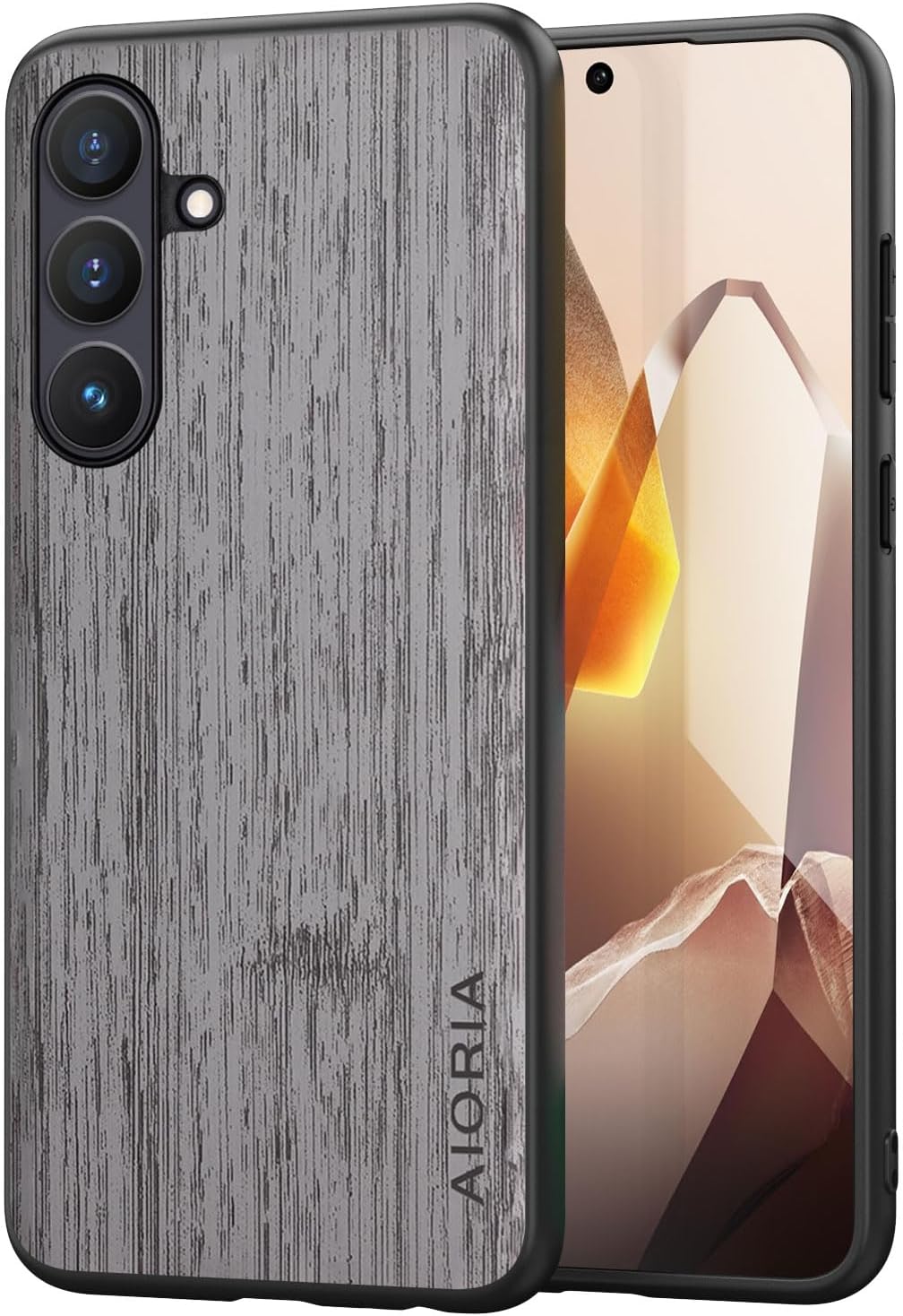 for Samsung Galaxy S25 FE Case Imitation Bamboo Pattern PU Leather Design Phone Protective Cover (Coffee, for Galaxy S25 FE)