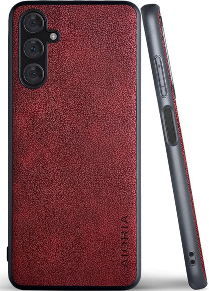 for Samsung Galaxy A Series Case A17 A56 A36 A26 A16 A55 A35 A25 A15 Premium Leather Cover Retro Design Full Protective Phone Case for Samsung Galaxy A26 5G (Red, A26)