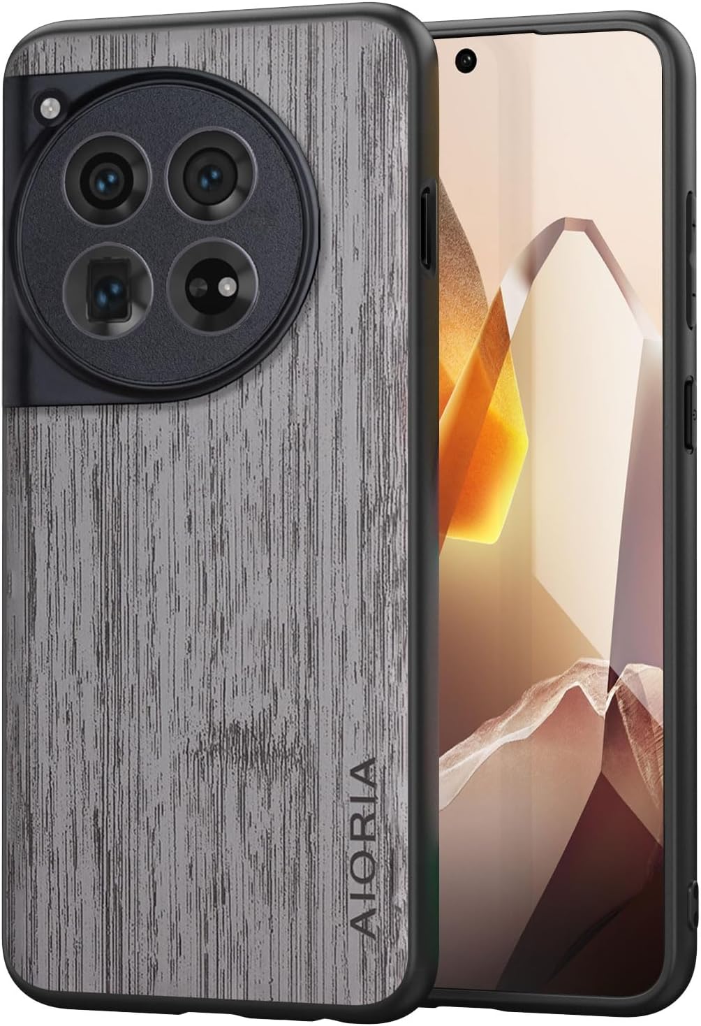 Case for Oneplus 12 12R Imitation Bamboo Pattern PU Leather Design Phone Case Protective Cover