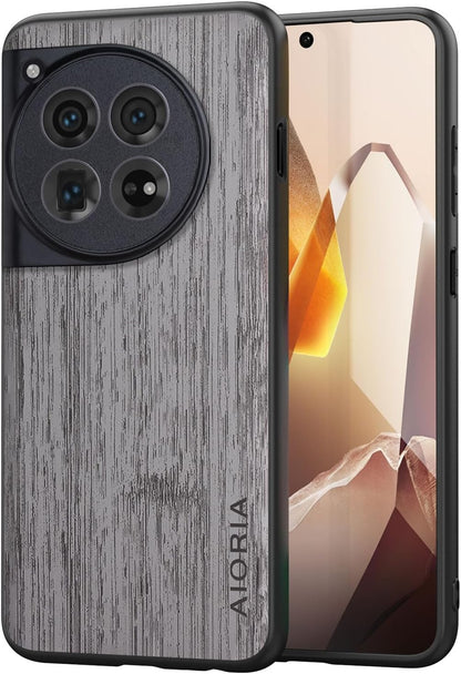 Case for Oneplus 12 12R Imitation Bamboo Pattern PU Leather Design Phone Case Protective Cover