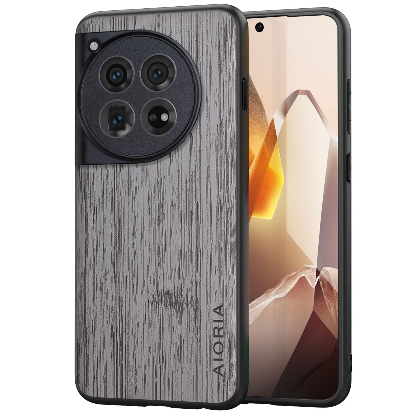 Case for Oneplus 12 12R Imitation Bamboo Pattern PU Leather Design Phone Case Protective Cover