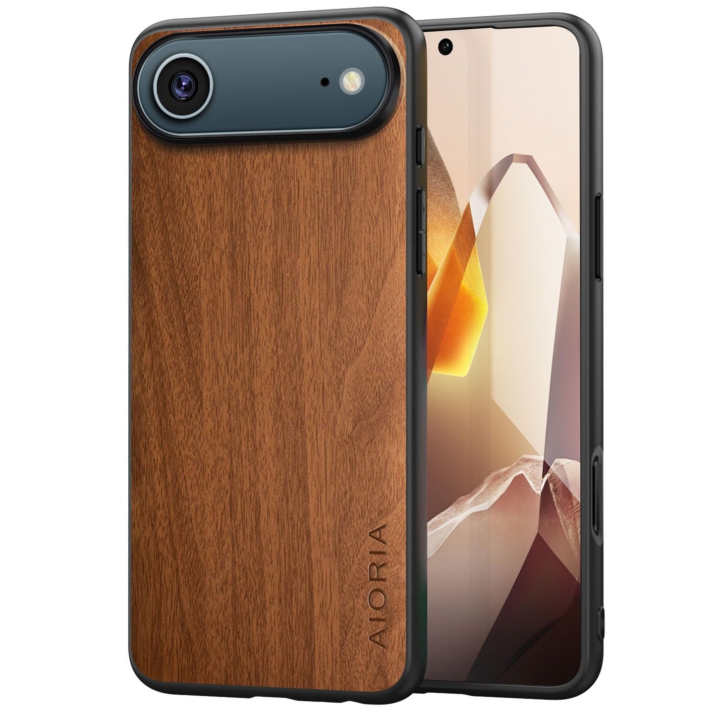 Case for iPhone 17 Pro 5G funda Bamboo Wood Pattern PU Leather Back Cover for iphone17 pro case (White, iPhone 17 Pro)