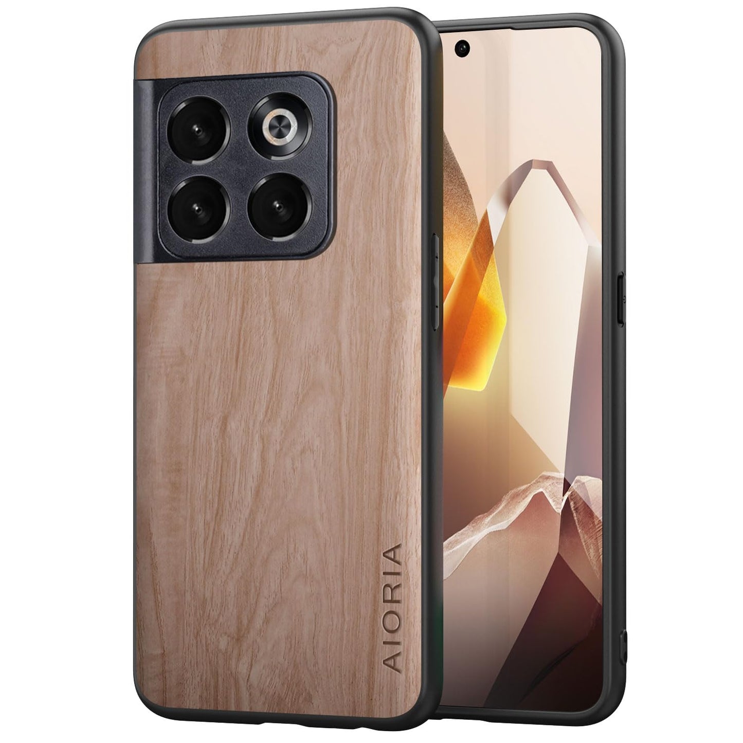 Case for OnePlus 13 5G funda Bamboo Wood Pattern PU Leather Back Cover for oneplus 13 case (Brown, OnePlus 13)