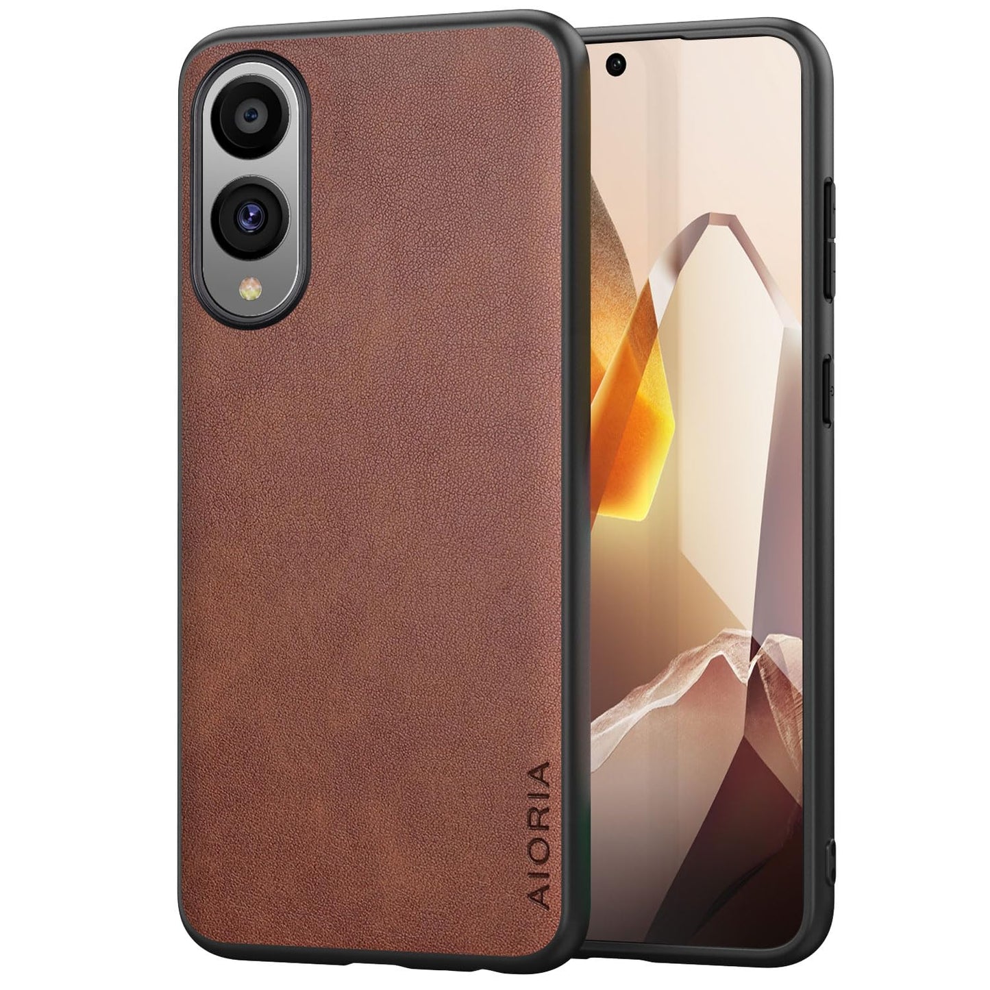 for Samsung Galaxy S25 Plus Case Simple Classic Design Durable Premium PU Leather Phone Case (Brown, for Samsung Galaxy S25 Plus)