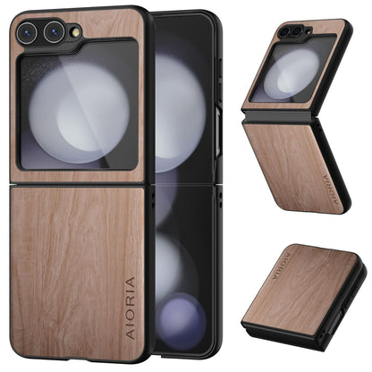 Case for Samsung Galaxy Z Flip 7 5G funda Bamboo Wood Pattern PU Leather Back Cover for Samsung Galaxy z flip7 zflip7 case (White, Galaxy Z Flip 7)