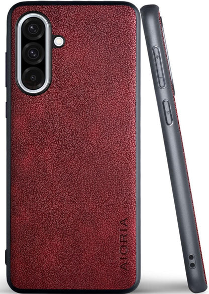 for Samsung Galaxy A Series Case A17 A56 A36 A26 A16 A55 A35 A25 A15 Premium Leather Cover Retro Design Full Protective Phone Case for Samsung Galaxy A26 5G (Red, A26)