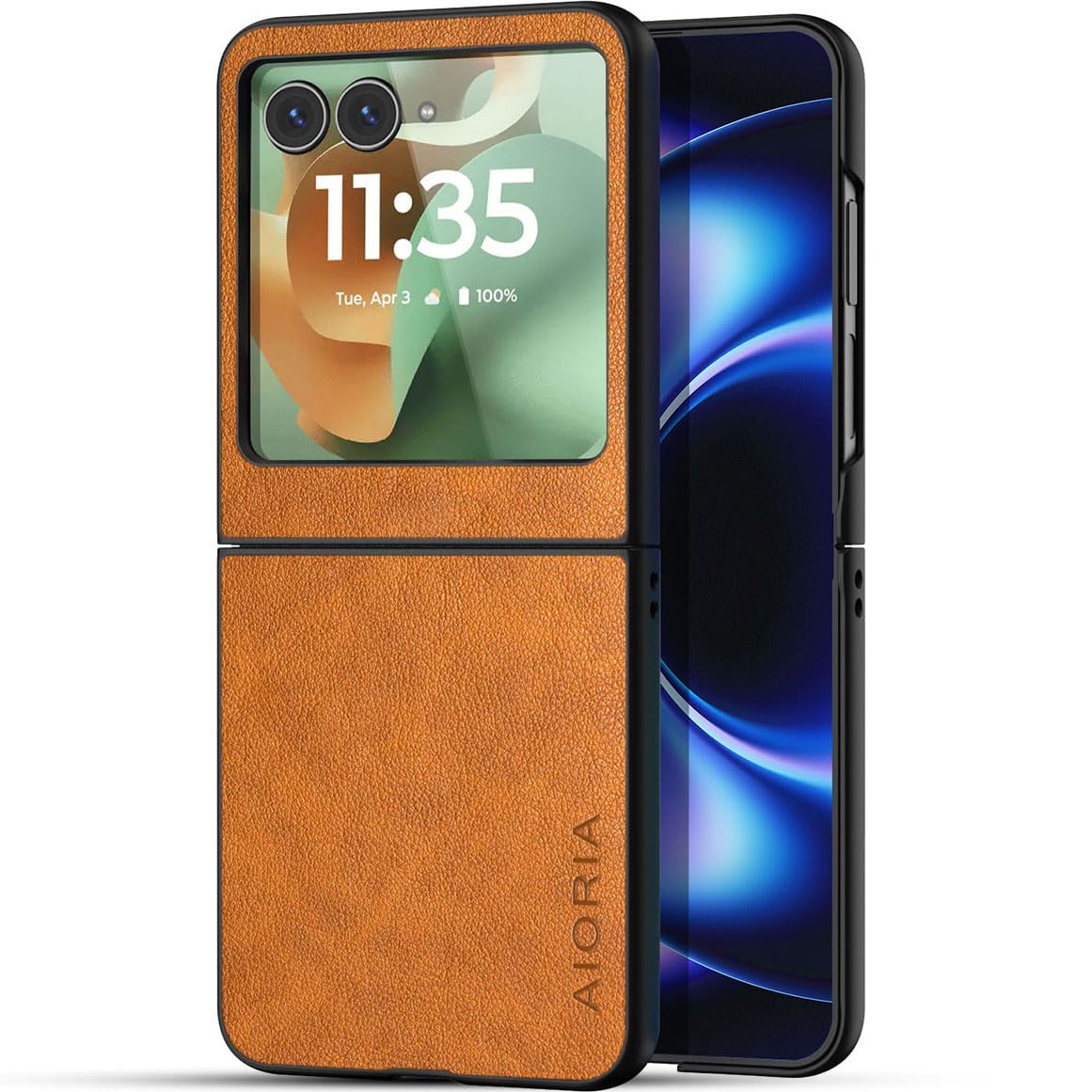 AIORIA for Motorola Razr Ultra 2026 Case Compatible Motorola Razr Ultra 2025 Case Premium Leather Cover Retro Design Full Protective Case (Coffee, for Razr Ultra 2026/2025)