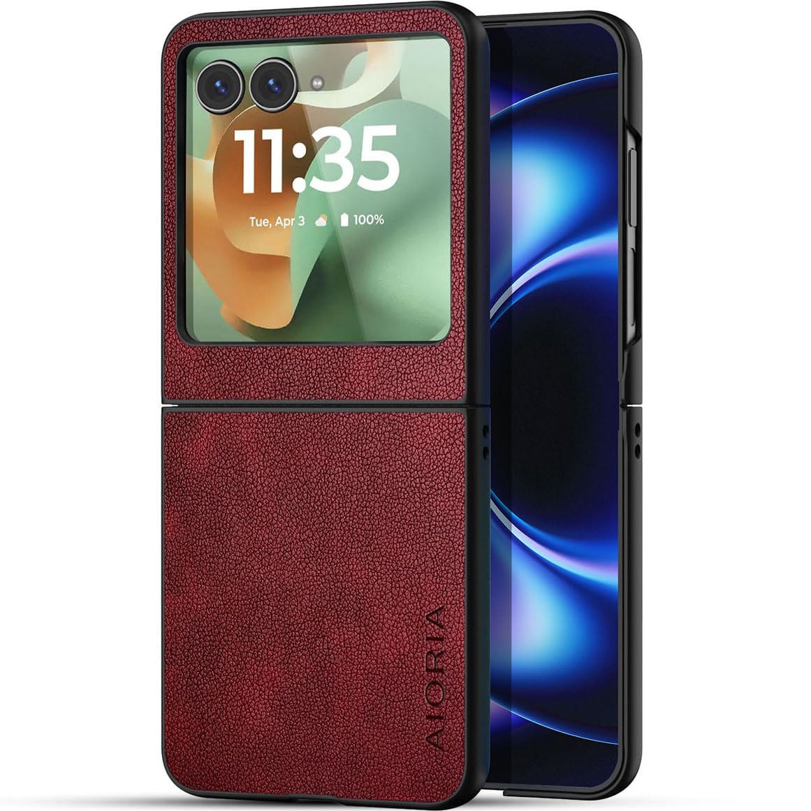 AIORIA for Motorola Razr Ultra 2026 Case Compatible Motorola Razr Ultra 2025 Case Premium Leather Cover Retro Design Full Protective Case (Coffee, for Razr Ultra 2026/2025)