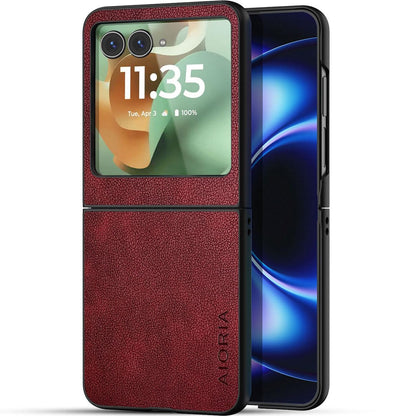 AIORIA for Motorola Razr Ultra 2026 Case Compatible Motorola Razr Ultra 2025 Case Premium Leather Cover Retro Design Full Protective Case (Coffee, for Razr Ultra 2026/2025)