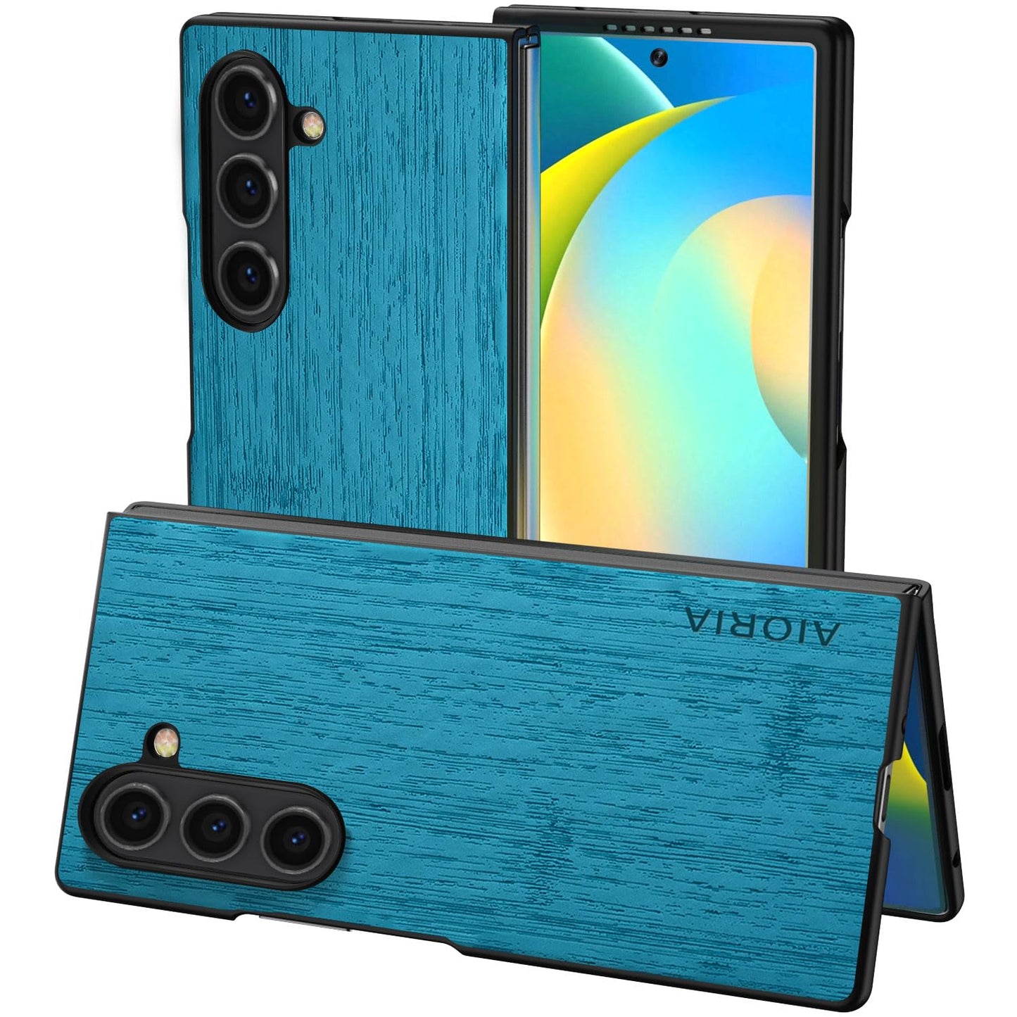 Case for Samsung Galaxy Z Fold 5 6 7 Imitation Bamboo Pattern PU Leather Phone Case Protective Cover