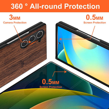 Case for Samsung Galaxy Z Fold 5 6 7 Imitation Bamboo Pattern PU Leather Phone Case Protective Cover