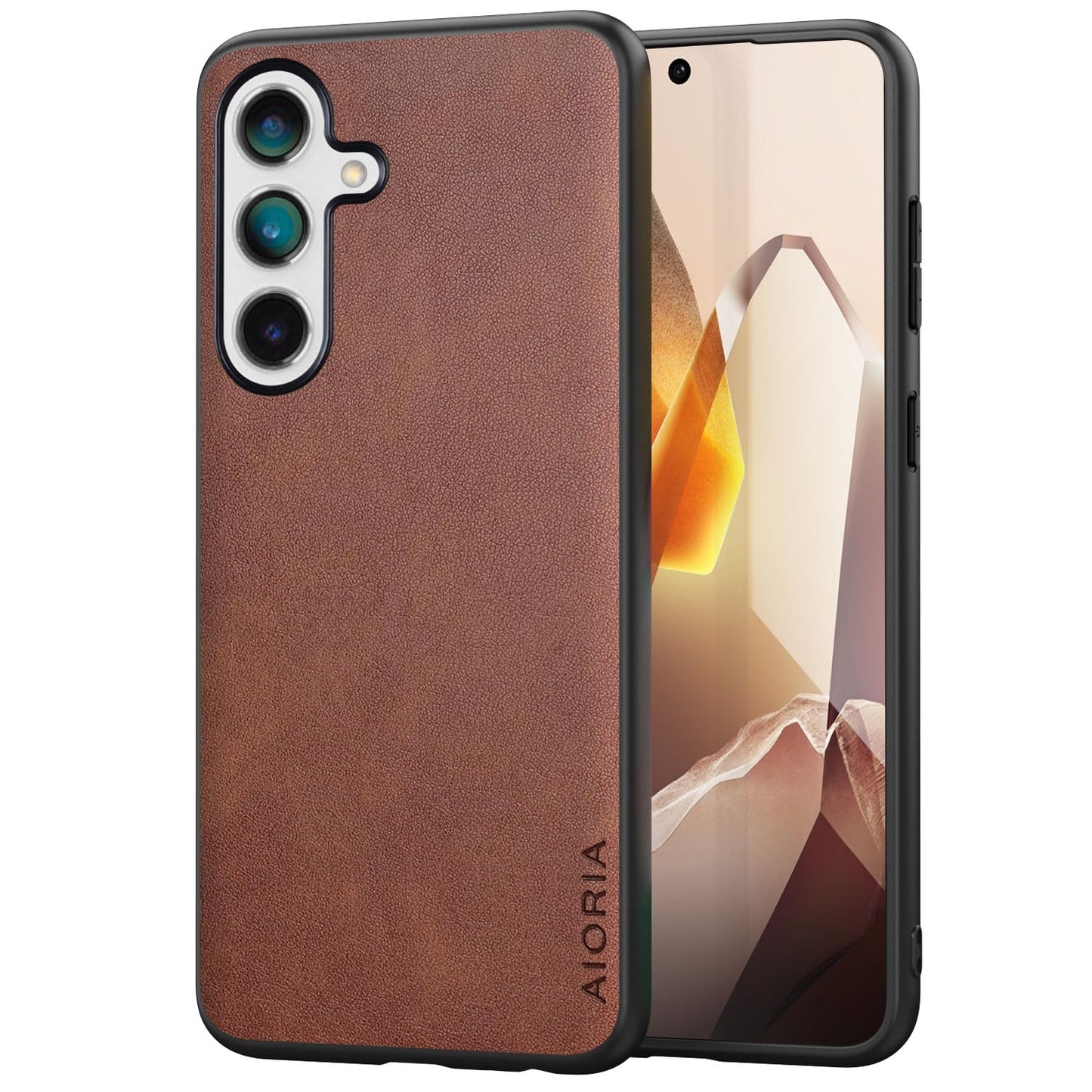 for Samsung Galaxy S25 Plus Case Simple Classic Design Durable Premium PU Leather Phone Case (Brown, for Samsung Galaxy S25 Plus)