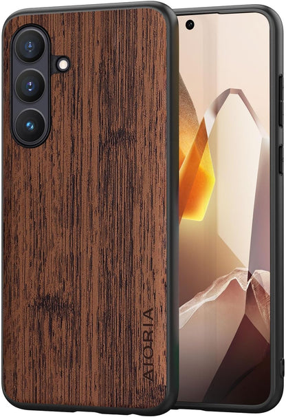 for Samsung Galaxy S25 FE Case Imitation Bamboo Pattern PU Leather Design Phone Protective Cover (Coffee, for Galaxy S25 FE)
